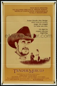 4p0938 TENDER MERCIES 1sh 1983 Bruce Beresford, great close-up portrait of Best Actor Robert Duvall!