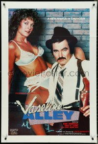 4p0962 VASELINE ALLEY video/theatrical 1sh 1985 sexy Barbi Dahl in lingerie & Burt Drenolds w/gun!