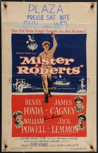 4p0101 MISTER ROBERTS signed WC 1955 by Jack Lemmon, great image with Fonda, Cagney & Powell!