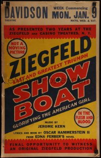 4p0106 SHOW BOAT GLORIFYING THE AMERICAN GIRL stage play WC 1930s tribute after Ziegfeld's death!