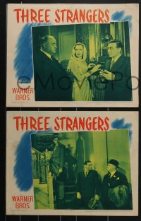 4p0599 THREE STRANGERS 6 LCs 1946 Sydney Greenstreet, Peter Lorre, sexy Geraldine Fitzgerald!