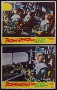 4p0591 THUNDERBIRDS ARE GO 8 LCs 1967 marionette puppets, cool sci-fi images, complete set!