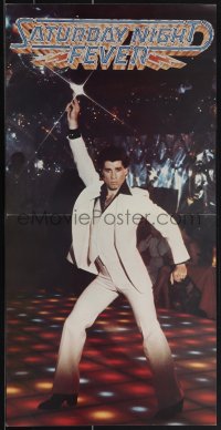 4p0011 SATURDAY NIGHT FEVER promo brochure 1977 disco dancer John Travolta, unfolds to 12x24 poster!