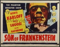 4r0367 SON OF FRANKENSTEIN 1/2sh R1953 RealArt, c/u image of monster Boris Karloff, ultra rare!