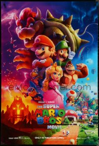 4r0948 SUPER MARIO BROS MOVIE advance DS 1sh 2023 Pratt is Mario, Day is Luigi, colorful montage!