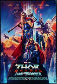 4r0957 THOR: LOVE & THUNDER advance DS 1sh 2022 Chris Hemsworth in the title role, Portman and cast!