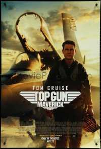 4r0965 TOP GUN: MAVERICK advance DS 1sh 2021 Naval aviator Tom Cruise in title role in front of jet!