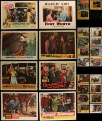 4s0350 LOT OF 35 1941-60 RANDOLPH SCOTT & COWBOY WESTERN LOBBY CARDS 1941-1960 great scenes!