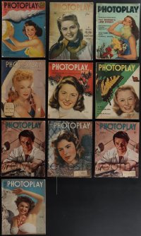 4s0419 LOT OF 10 PHOTOPLAY MOVIE MAGAZINES 1940s-1950s filled with great images & information!