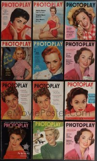 4s0410 LOT OF 12 PHOTOPLAY MOVIE MAGAZINES 1940s-1950s filled with great images & information!