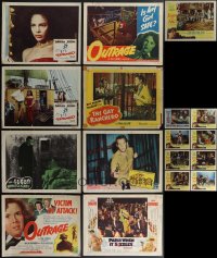 4s0351 LOT OF 33 LOBBY CARDS 1950s-1970s incomplete sets from a variety of different movies!