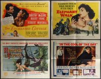 4s0520 LOT OF 4 FOLDED HALF-SHEETS 1940s-1950s great images from a variety of different movies!