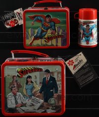4s0901 LOT OF 2 SUPERMAN LUNCHBOX & PILLOWCASE 1978 impress friends when it's time to eat & sleep!