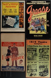 4s0075 LOT OF 4 UNFOLDED WINDOW CARDS 1940s-1970s great images from a variety of movies!