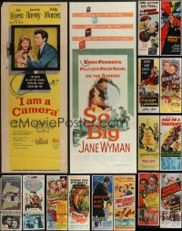 4s0613 LOT OF 21 FORMERLY FOLDED INSERTS 1950s-1970s great images from a variety of movies!