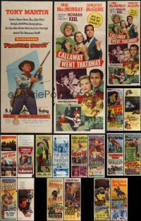 4s0616 LOT OF 19 FORMERLY FOLDED COWBOY WESTERN INSERTS 1940s-1950s great movie images!