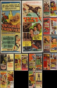 4s0615 LOT OF 20 FORMERLY FOLDED COWBOY WESTERN INSERTS 1950s great images from several movies!
