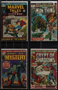 4s0198 LOT OF 4 MARVEL COMIC BOOKS WITH $.20 COVER PRICE 1970s Spider-Man, Man-Thing & more!