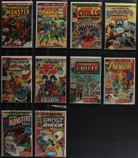 4s0171 LOT OF 10 MARVEL COMIC BOOKS WITH $.25 COVER PRICE 1970s Frankenstein, Spider-Man & more!