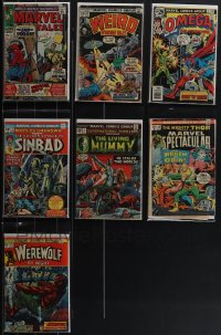 4s0187 LOT OF 7 MARVEL COMIC BOOKS WITH $.25 COVER PRICE 1960s-1970s Living Mummy, Sinbad & more!
