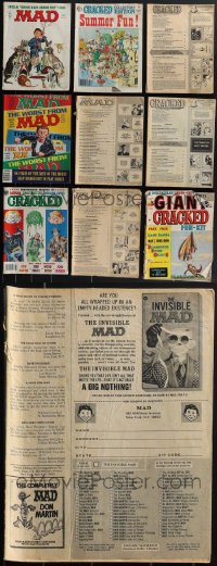 4s0421 LOT OF 10 MAD & CRACKED MAGAZINES 1970s-1980s filled with great images & information!