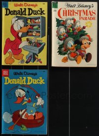 4s0202 LOT OF 3 WALT DISNEY COMIC BOOKS 1950s Donald Duck, Mickey Mouse, Christmas Parade!