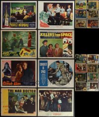 4s0365 LOT OF 22 HORROR/SCI-FI LOBBY CARDS 1940s-1950s great scenes from several different movies!