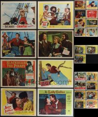 4s0349 LOT OF 35 1947-56 SWASHBUCKLER & EXOTIC COSTUME ADVENTURE LOBBY CARDS 1947-1956 cool!