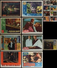 4s0369 LOT OF 17 HORROR/SCI-FI LOBBY CARDS 1950s-1970s great scenes from several different movies!