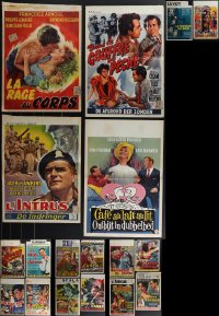 4s0635 LOT OF 18 MOSTLY FORMERLY FOLDED BELGIAN POSTERS 1950s-1960s a variety of movie images!