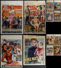 4s0633 LOT OF 20 MOSTLY FORMERLY FOLDED BELGIAN POSTERS 1950s-1960s a variety of movie images!