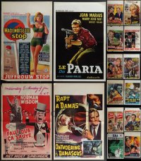 4s0629 LOT OF 24 MOSTLY FORMERLY FOLDED BELGIAN POSTERS 1950s-1960s a variety of movie images!