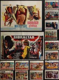 4s0630 LOT OF 22 MOSTLY FORMERLY FOLDED HORIZONTAL BELGIAN POSTERS 1960s a variety of movie images!