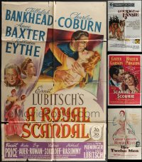 4s0295 LOT OF 4 FOLDED ONE-SHEETS 1940s-1970s Royal Scandal, Her Twelve Men, Scandal at Scourie!