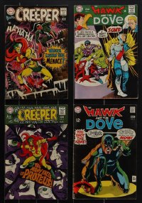 4s0197 LOT OF 4 STEVE DITKO CREATED CHARACTER DC COMIC BOOKS 1960s Creeper, Hawk & The Dove!