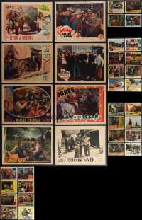 4s0339 LOT OF 44 COWBOY WESTERN LOBBY CARDS 1930s-1960s great scenes from several different movies!