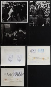4s0846 LOT OF 3 8X10 BEATLES FANS NEWS PHOTOS 1960s great images of police holding back crowds!