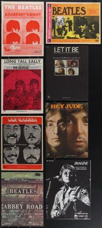 4s0516 LOT OF 8 BEATLES SHEET MUSIC 1950s-1970s Hard Day's Night, Let It Be, Hey Jude & more!