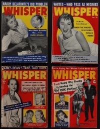 4s0437 LOT OF 4 WHISPER SCANDAL MAGAZINES 1950s-1960s filled with great images & information!