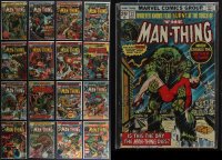 4s0160 LOT OF 17 MAN-THING COMIC BOOKS 1974-1975 Marvel Comics, includes first issue #1!