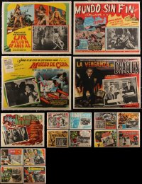 4s0026 LOT OF 17 LINENBACKED HORROR/SCI-FI MEXICAN LOBBY CARDS 1950s-1960s cool movie images!