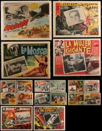 4s0025 LOT OF 18 LINENBACKED HORROR/SCI-FI MEXICAN LOBBY CARDS 1950s-1960s cool movie images!