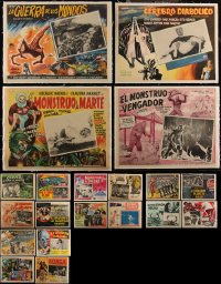 4s0024 LOT OF 20 LINENBACKED HORROR/SCI-FI MEXICAN LOBBY CARDS 1950s-1960s great movie images!
