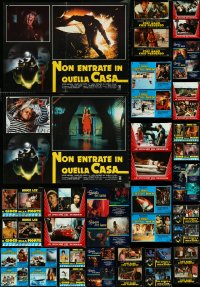 4s0686 LOT OF 44 FORMERLY FOLDED 1970s-1980s ITALIAN 19X27 PHOTOBUSTAS 1970s-1980s a variety of movie images!