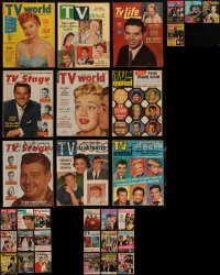 4s0393 LOT OF 31 TV MAGAZINES 1950s-1970s filled with great images & information!