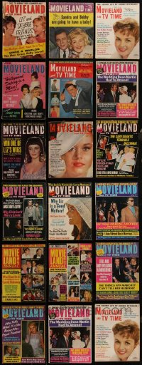 4s0398 LOT OF 18 MOVIE LAND & TV TIME MAGAZINES 1950s-1970s filled with great images & information!