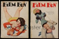 4s0397 LOT OF 2 FILM FUN MOVIE MAGAZINES 1930s both with sexy cover art by Enoch Bolles!