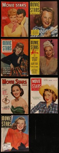 4s0428 LOT OF 7 MOVIE STARS PARADE MOVIE MAGAZINES 1940s-1950s great images & information!