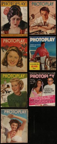4s0427 LOT OF 7 PHOTOPLAY MOVIE MAGAZINES 1920s-1970s filled with great images & information!
