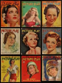4s0409 LOT OF 12 PICTURE PLAY MOVIE MAGAZINES 1920s-1930s filled with great images & information!